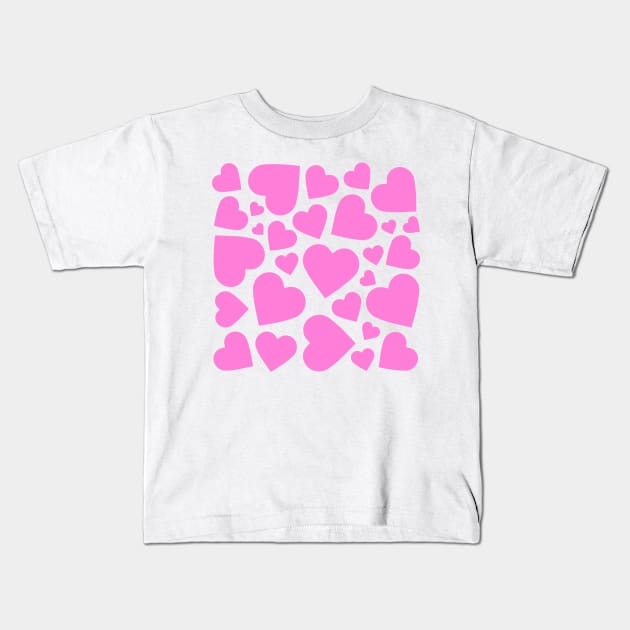 Pink Hearts Kids T-Shirt by AKdesign